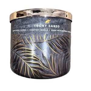 NWT Bath and Body Works Ebony Sands Essential Oil 3 Wick‎ Candle NEW